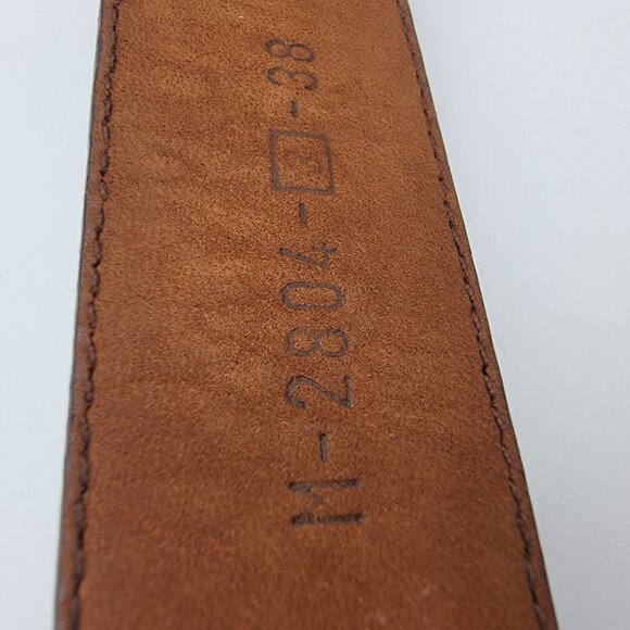 Cale Belt Spain Genuine Lizard & Crocodile 3 Piece Buckle Size 38 Chili Brown - Picture 10 of 12
